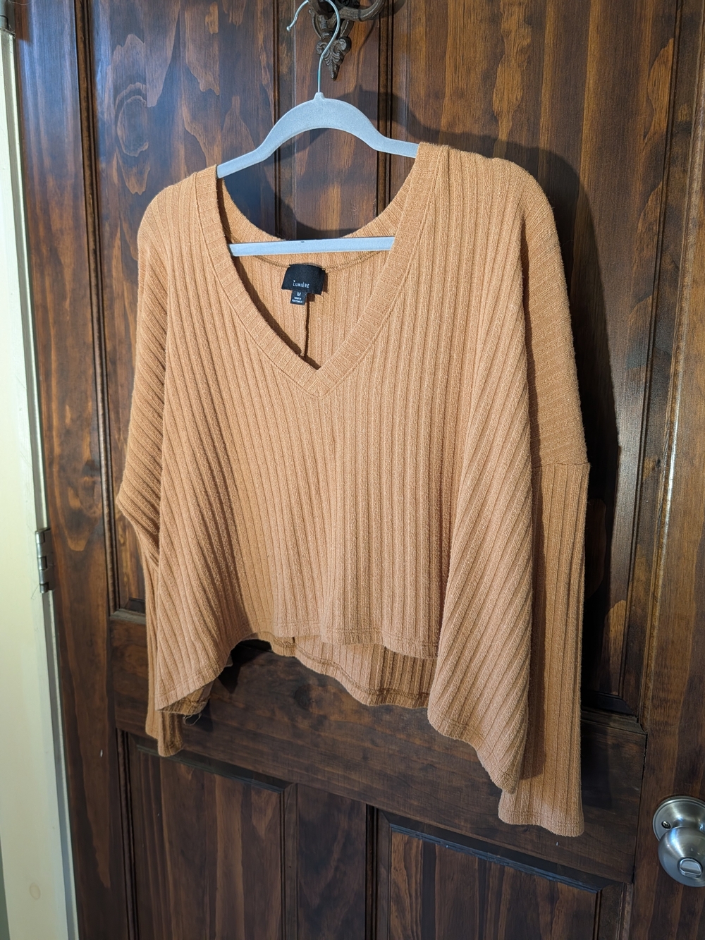 Lumiere Ribbed V-Neck Sweater Yellow